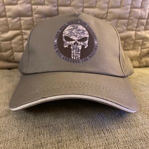 Punisher logo army camo print tan baseball cap hat